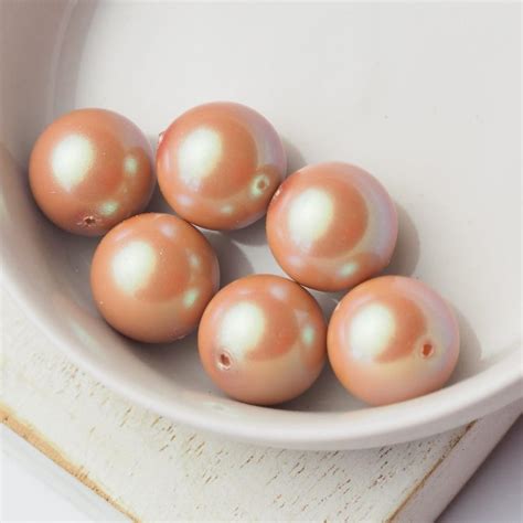mm preciosa nacre  pearls pearlescent pink   pcs