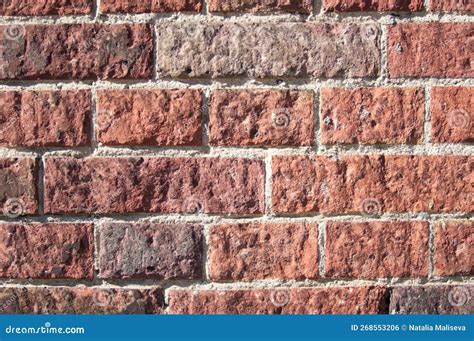 Textured Red Color Brick Wall Background Closeup Stock Photo - Image of ...