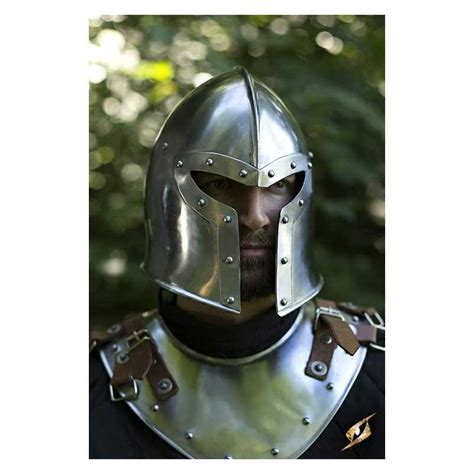 Barbuta Helmet - LARP Knight Plate Armour - Heavy Metal Costume