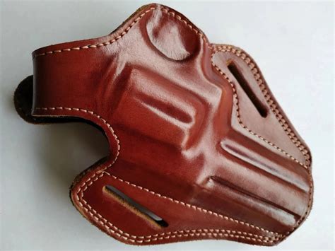 Leather Belt OWB Holster For 357 Magnum Revolver 4 inch Barrel – cal38