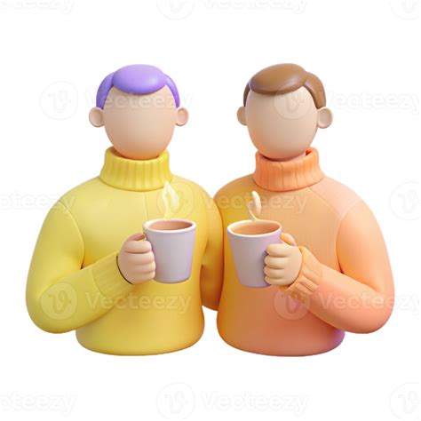 Friends Enjoying Warm Drinks Together 52566505 PNG