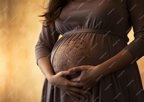 premium ai image  naturalistic image   pregnant womans belly