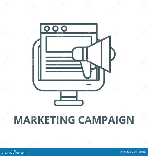Marketing Campaign Vector Line Icon, Linear Concept, Outline Sign