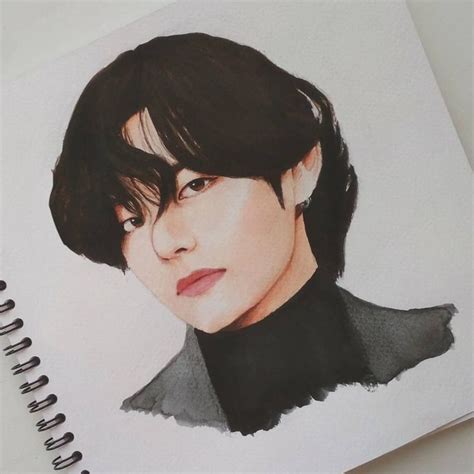 bts  kim taehyung fanart bts taehyung watercolor bts dibujo