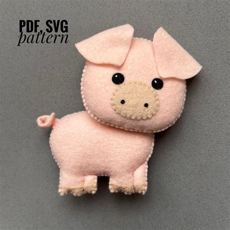 pig felt pattern farmhaus animals  svg pattern etsy