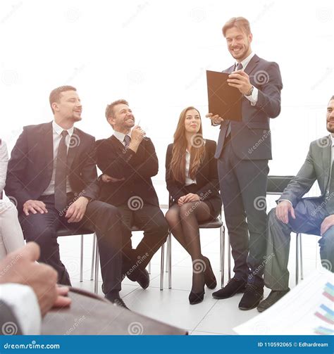 Business Coach Communicate with the Business Team Stock Image - Image