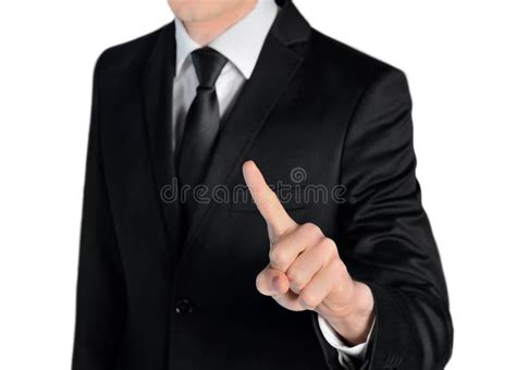 man pressing  pointing  stock image image  business