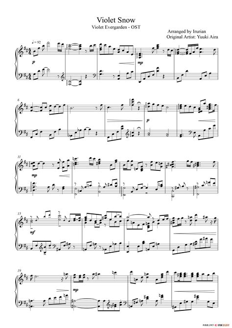 Violet Snow （Violet Evergarden - OST）_Irurian个人制谱园地_中国曲谱网