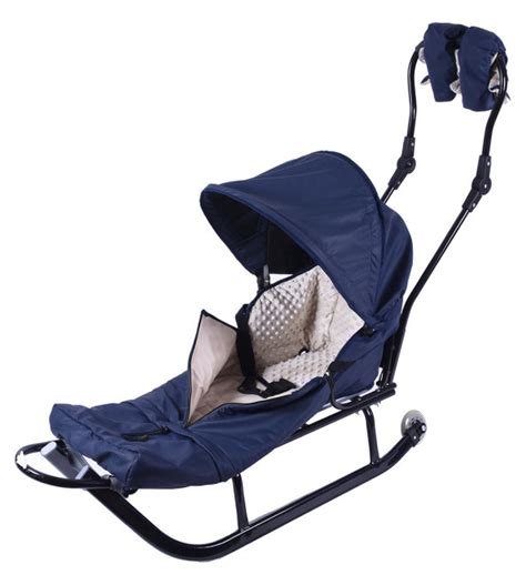 Купить Санки коляска PRESTIGE blue с колесами Киев : Санки детские ...