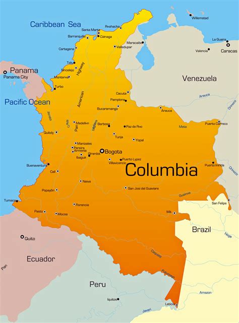 Colombia Roads Map