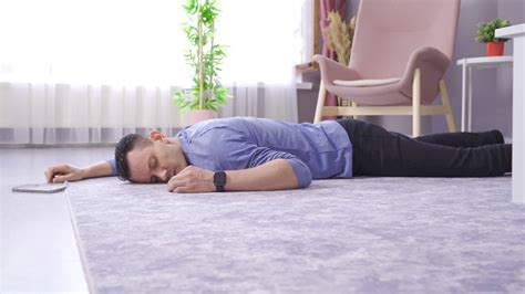 The man who was unconscious on the floor at home. The man lying on the