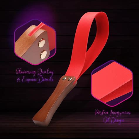 Sex Game Paddle Whip - Comfortable Leather Wooden Handle Sex Whip