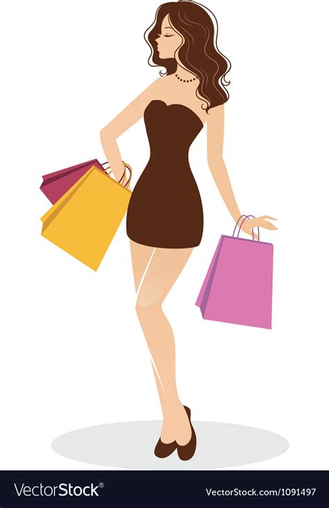 Woman shopping Royalty Free Vector Image - VectorStock