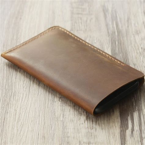 Personalized Leather Sleeve Pouch for iPhone 17 Case / 16 / iPhone 15