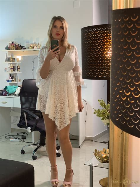 White Lace Dress Stripping Off And Playing With My Vibratoy Gallery