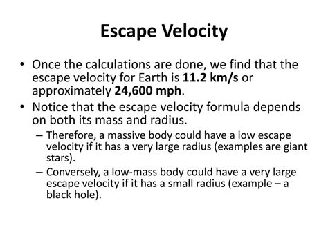 escape velocity powerpoint    id