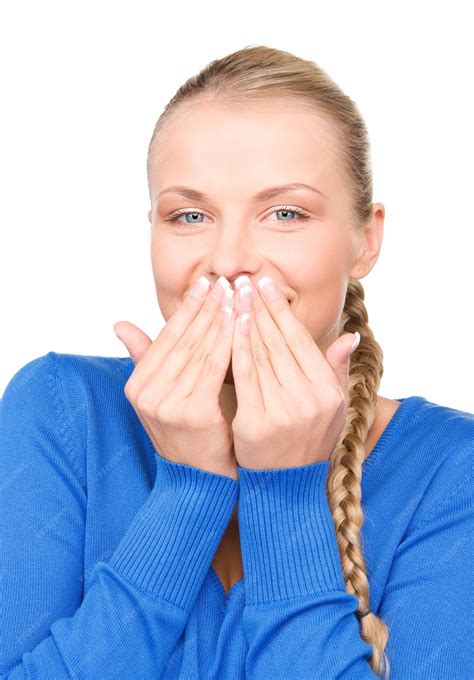 Premium Photo | Bright Portrait of teenage girl with hands over mouth