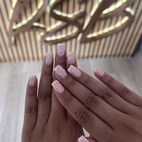 17 Stunning Rhinestone French Nail Ideas