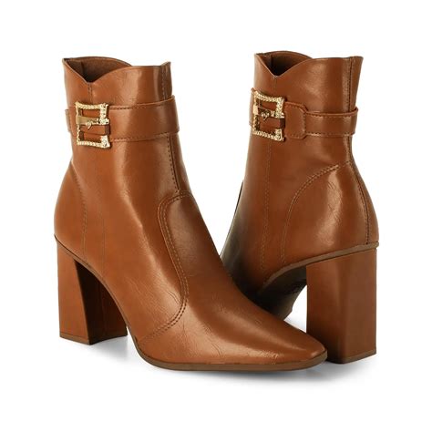 Bota Caramelo Cano Curto - Bota Mississipi Cano Curto Feminina Caramelo - Dakota