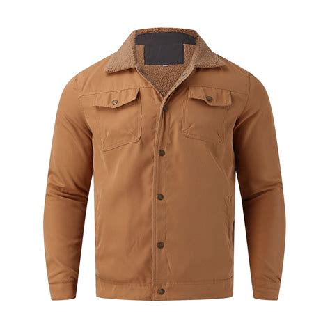 Uuszgmr Jacket For Mens Male Winter Jacket Plush Cotton Work Clothes ...