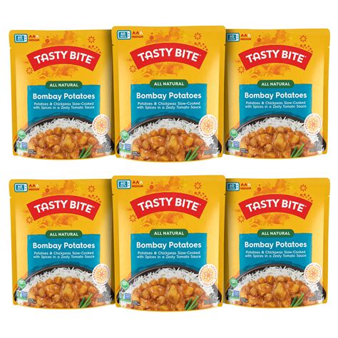 Tasty Bite Bombay Potatoes, 10 Ounce, Pack of 6, Ready to Eat