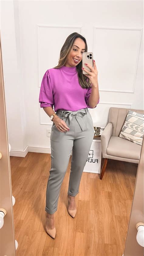 Look Com Calca Cinza Feminina - Look com calça cinza | Looks legging, Trajes profissionais, Looks elegantes