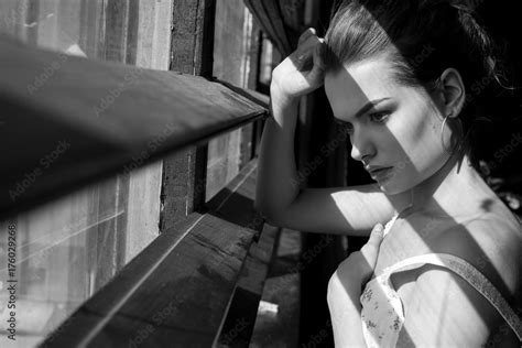 portrait black  white window