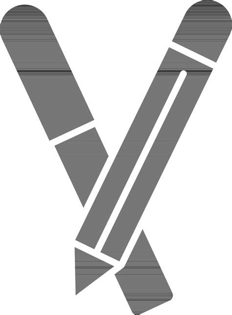 pencil icon  black  white color  vector art