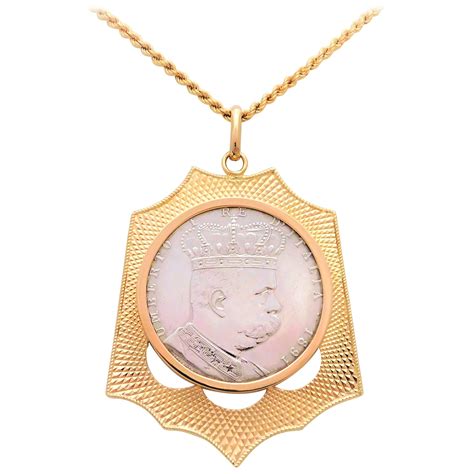 Late Victorian 18k Coin Holder Pendant with Rare 1891 Silver Eritrea 1