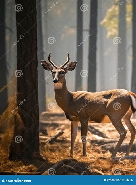 Deer in Past and Future Forest, Climate Change Crisis, Global Warming