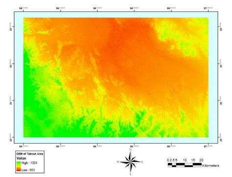dem map   study area slika  dem karta istrazivanog podrucja