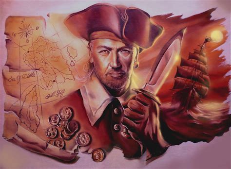 Иллюстрация Пират в стиле живопись | Illustrators.ru