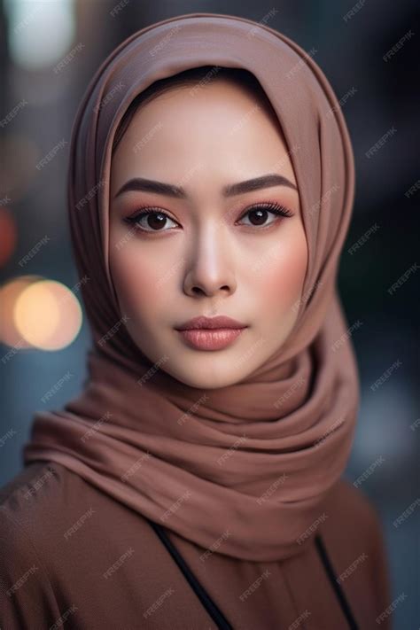 Premium Photo | Beautiful Muslim women wearing hijab portrait front view