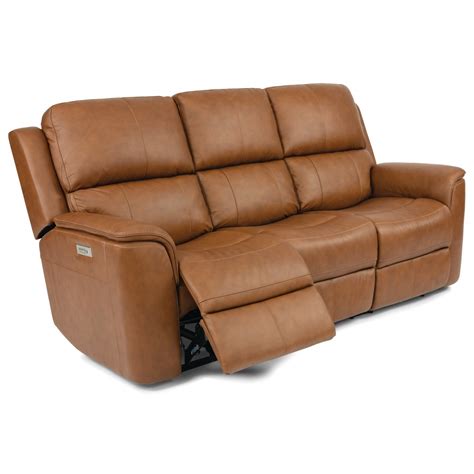 Flexsteel Henry 483959056 Casual Power Reclining Sofa with Power ...