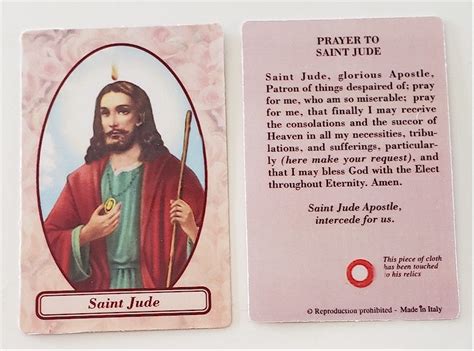 St. Jude Relic Prayer Card – Discount Catholic Store