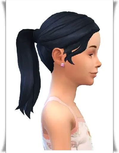 Sims 4 hair long ponytail cc - honnumber
