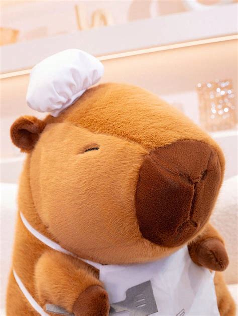 New Chef Capybara Plush Toys Cute Capybara Stuffed Animals Soft Cook