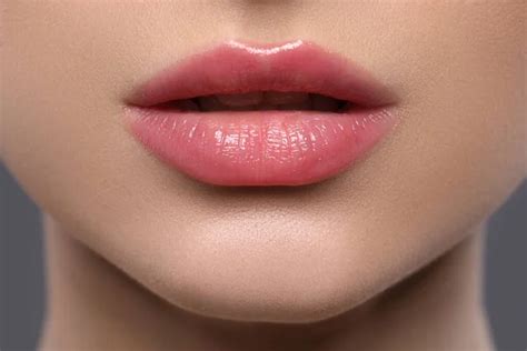 collage  woman dry moisturized lips closeup stock photo