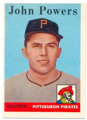 1958 Topps John Powers #432 Pittsburgh Pirates Outfield Genuine Near ...