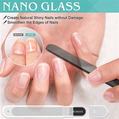 Nano Glass Nail File Set with Case - 5PCS | Cuticle Pusher & Crystal