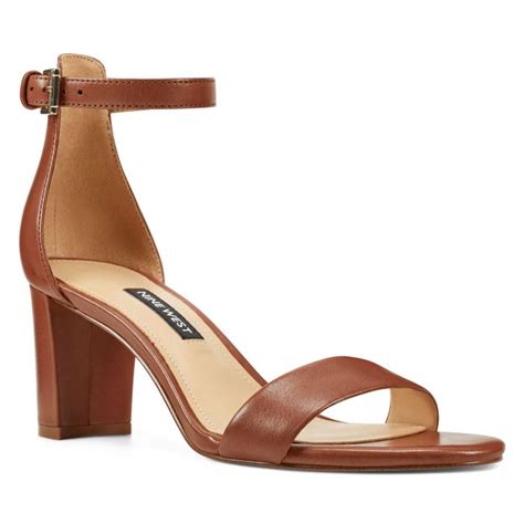 pruce ankle strap block heel sandals medium brown leather women