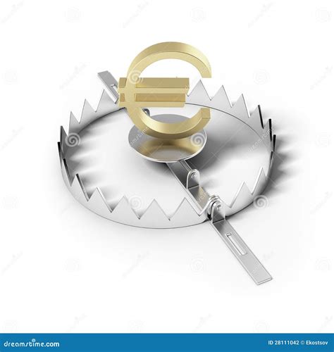 finance risk concept sign euro  bear trap stock illustration