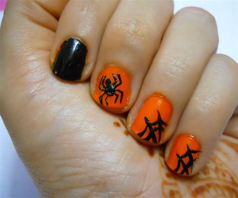 spider web nail art design
