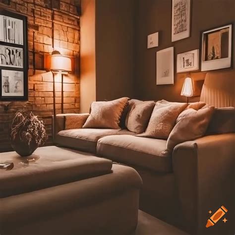 cozy living room  warm colors  soft lighting  craiyon