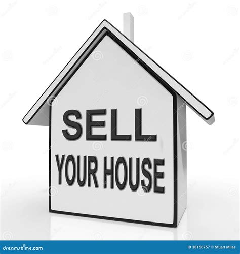 Sell Your House Home Shows Listing Real Estate Stock Illustration