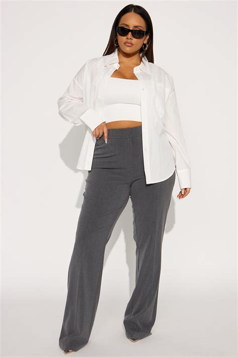 Tall Tasha Dressy High Rise Pants - Charcoal | Fashion Nova