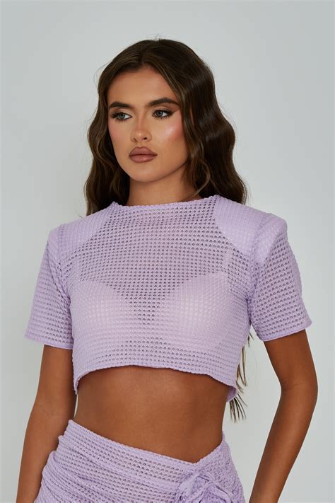 Ava Lilac Cropped T Shirt / MADE TO ORDER – By Esme Rose