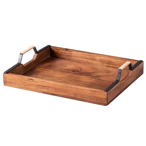 Rustic Brown Wood Serving Tray - WallMantra