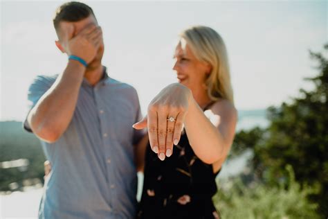 Mt. Bonnell Proposal at sunset - Caitlin McWeeney Photography