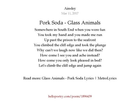 + glass animals pork soda lyrics